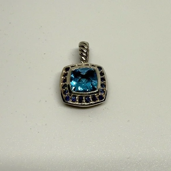 David Yurman Blue Topaz pendent with Blue Sapphires - Picture 1 of 7
